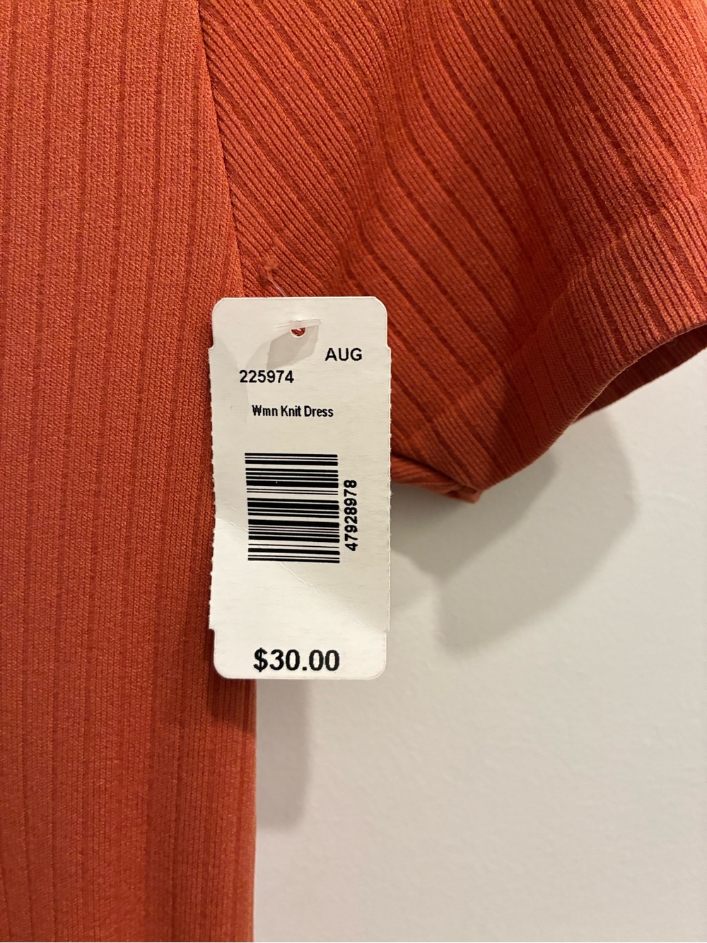 Poof! Rust Orange Ribbed Mini Dress - Picture 5 of 5